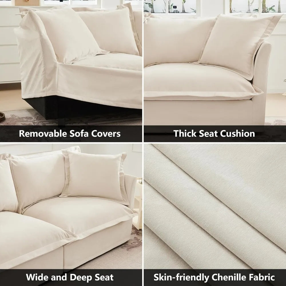 Chenille Power Sofa with Sleeper - Comfortable and Versatile Sofa Bed for Living Room, Ideal for Guests and Relaxation, Stylish