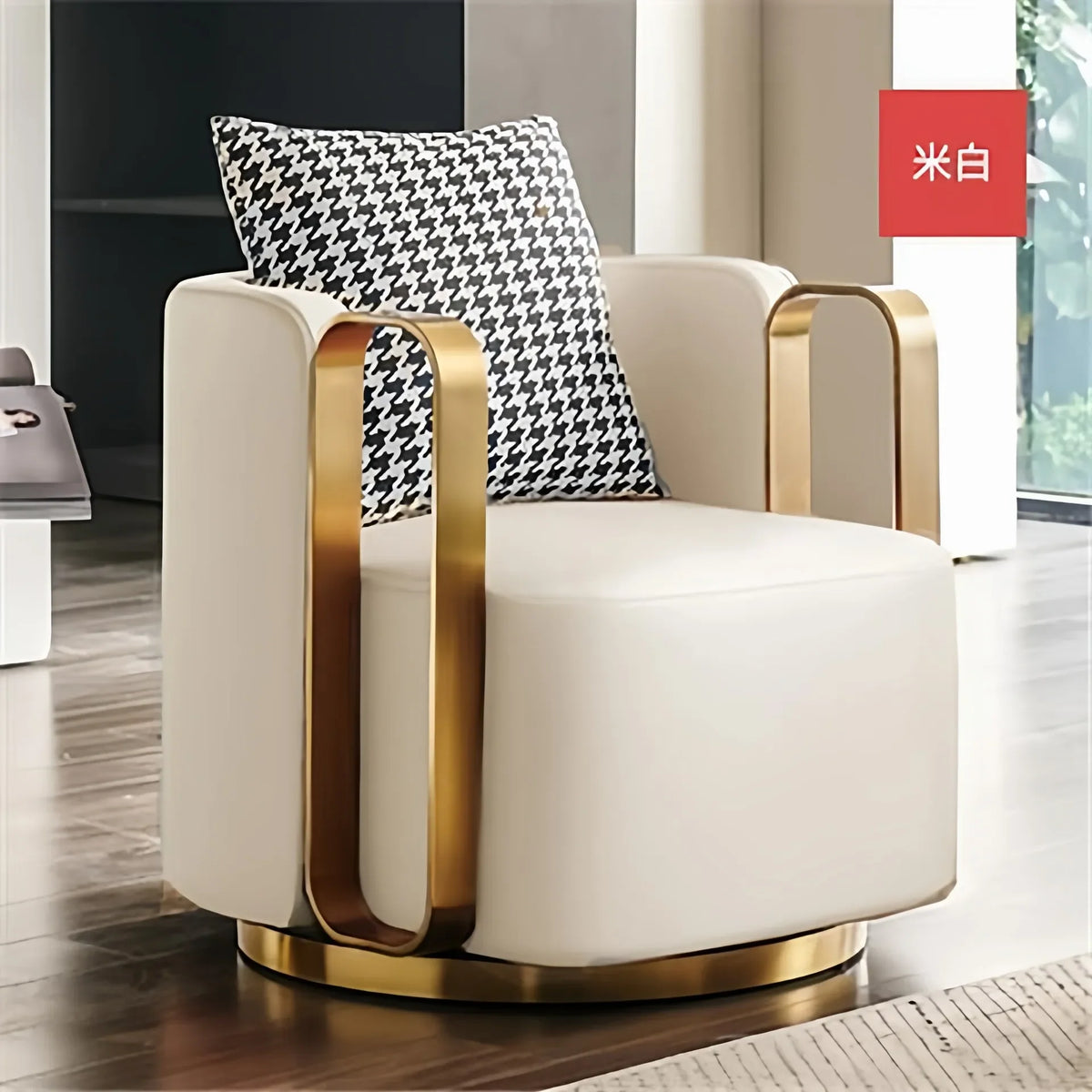 Light luxury rotatable lazy sofa chair hotel clubhouse reception negotiation chair  FT