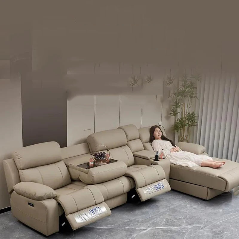 Modern Italian Living Room Sofas Modular Electric Recliner Sofa Bed Multi-functional Leather Minimalist Divano Room Furniture
