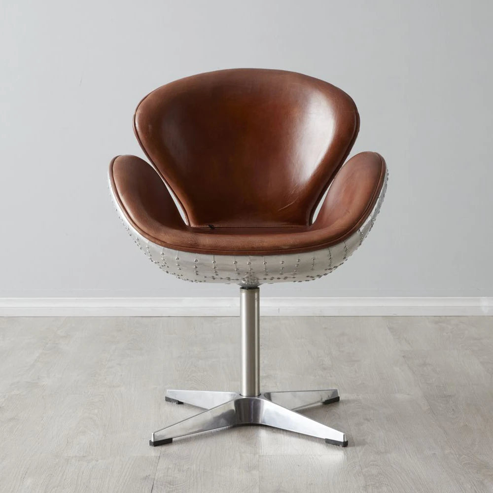 Home Furniture Aviation Vintage Leather Chair Swivel Aviator Bar Chair