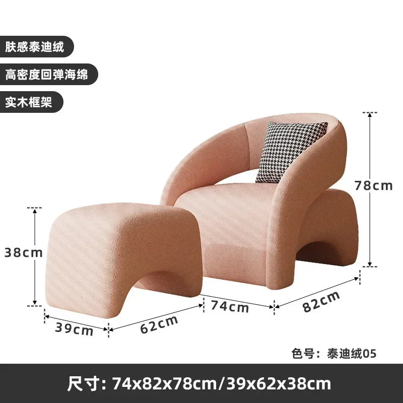 A  French cream wind single sofa chair Nordic living room lazy sofa small apartment single chair