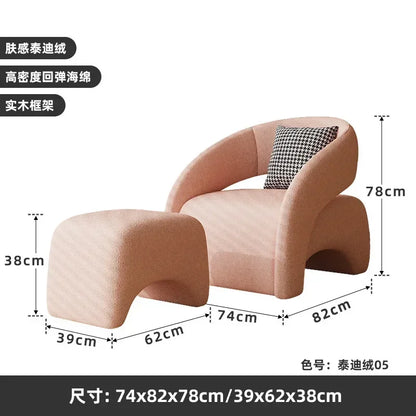 A  French cream wind single sofa chair Nordic living room lazy sofa small apartment single chair