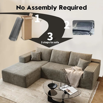 107.5 Cloud Modular Sectional Sofa Couch with L-Shape Chaise,Modern Minimalist Upholstered Couches for Living Room Bedroom