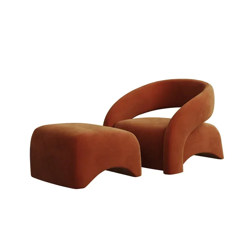 Internet celebrity single chair, living room lazy single sofa leisure chair, light luxury curved balcony chair