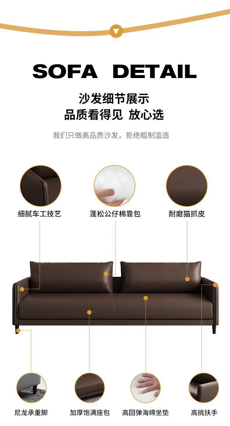 Office sofa business reception modern simple small meeting guests negotiate leather sofa office sofa coffee table combination