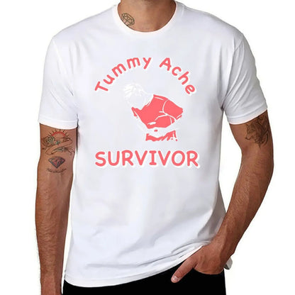 man cotton for shirt shirts Funny shirts Tummy t cotton T-Shirt graphic man for t t Ache Survivor man soft