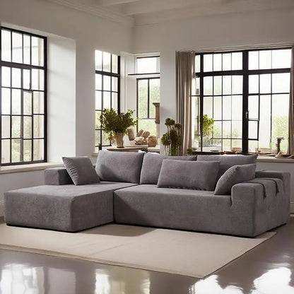 108" Modular Sectional Sofa Couches for Living Room,Modern Chenille L-Shaped Sofa with Chaise,Deep Seat Comfy Cloud Couch