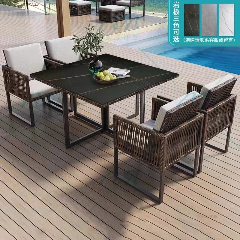 Terrace Garden Rattan Outdoor Chair Leisure Tea Table Patio Outdoor Furniture Set Outdoor Table and Chairs Garden Furniture Sets