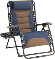 Zero Gravity Chair Oversized Padded Recliner with Adjustable Headrest & Cup Holder - 600D Oxford Folding Lounge Chair