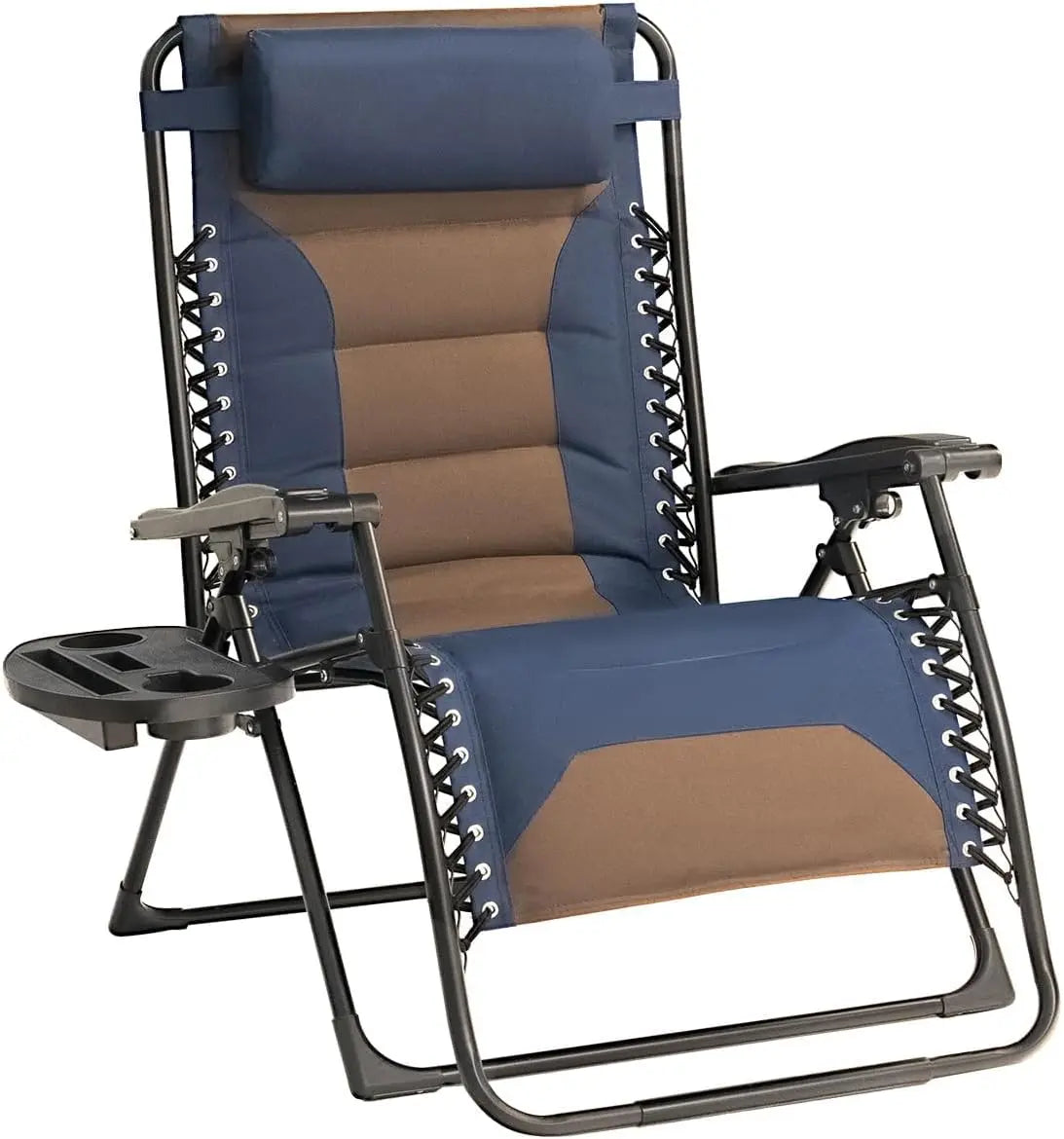 Zero Gravity Chair Oversized Padded Recliner with Adjustable Headrest & Cup Holder - 600D Oxford Folding Lounge Chair