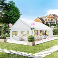 20x20FT Heavy Duty Outdoor Party Tent, 6 Sidewalls & Built-in Sandbags,Waterproof Windproof Canopy Wedding, Camping & Patio