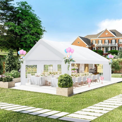 20x20FT Heavy Duty Outdoor Party Tent, 6 Sidewalls & Built-in Sandbags,Waterproof Windproof Canopy Wedding, Camping & Patio