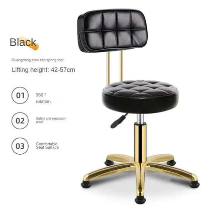 Luxury Rotating Barber Chair for Beauty Salon Modern Metal Movable Backrest Office Chairs Creative Salon Chair for Hair Salon
