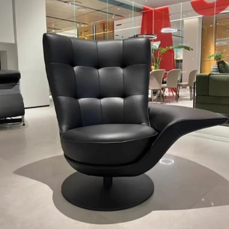 Italian modern designer leisure single chair backrest hotel reception leisure storage armrest rotating sofa chair