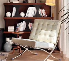 Comfortable Ergonomic Living Room Chair with Genuine Leather Backrest for Study, Cafe, and Gaming Use