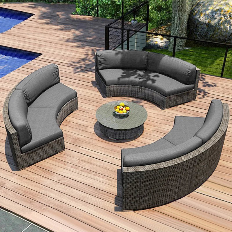 Outdoor Rattan Sofa Circular Villa Terrace Courtyard Rattan Art Living Room Leisure