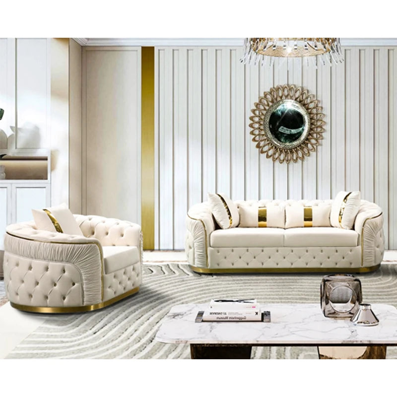 High-end custom luxury villa 3 2 1 seat sofa set furniture living room modular Italian modern design fabric combination sofa