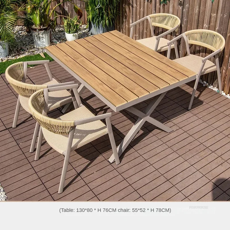 Outdoor Garden Furniture Sets Waterproof Open-air Balcony Aluminum Alloy Chair Outdoor Furniture Sets Courtyard Table and Chair