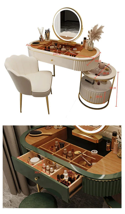 Luxury Charm Dressing Table Luxury Nordic Salon Drawer Nordic Dressing Table Mirror Chair Storage Coiffeuse Furniture Makeup