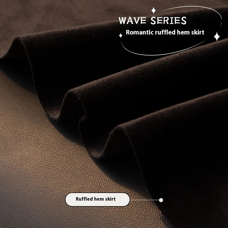 Sofa Cover with Ruffle Elegant Black Reversible for 2/3/4 Seater Couch Stretchable Slipcover Protector All Season Couch Blanket