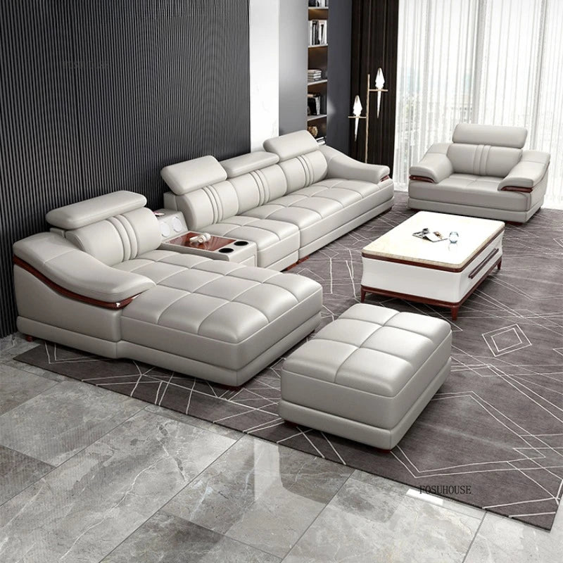 Italian Light Luxury Living Room Sofas Combination Nordic Double Sofas for Living Room Home Furniture Designer Leather Back Sofa