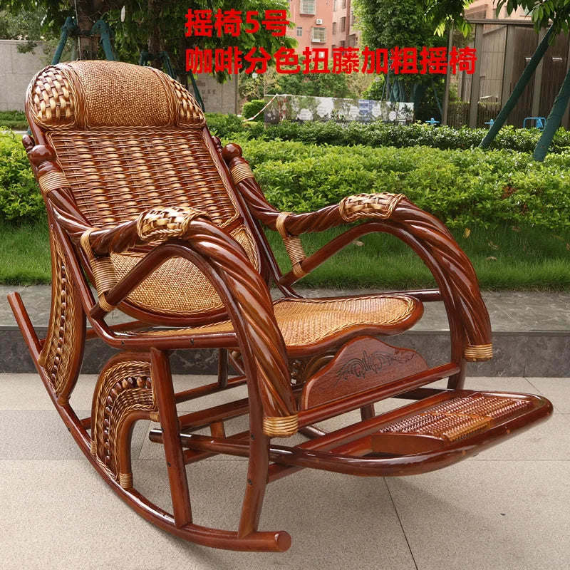 Manufacturers supply adult bedrooms, elderly rocking chairs, real rattan leisure balcony recliners