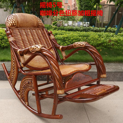 Manufacturers supply adult bedrooms, elderly rocking chairs, real rattan leisure balcony recliners
