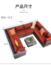 Terrace Modern Garden Sofas Outdoor Combination Courtyard Nordic Garden Sofas Waterproof Pe Rattan Furniture Sofá Jardín MHHYSF