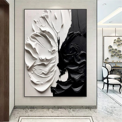 Large Black and White Abstract Poster Abstract Texture Prints Canvas Painting Modern Bedroom Canvas Painting Home Room Decor