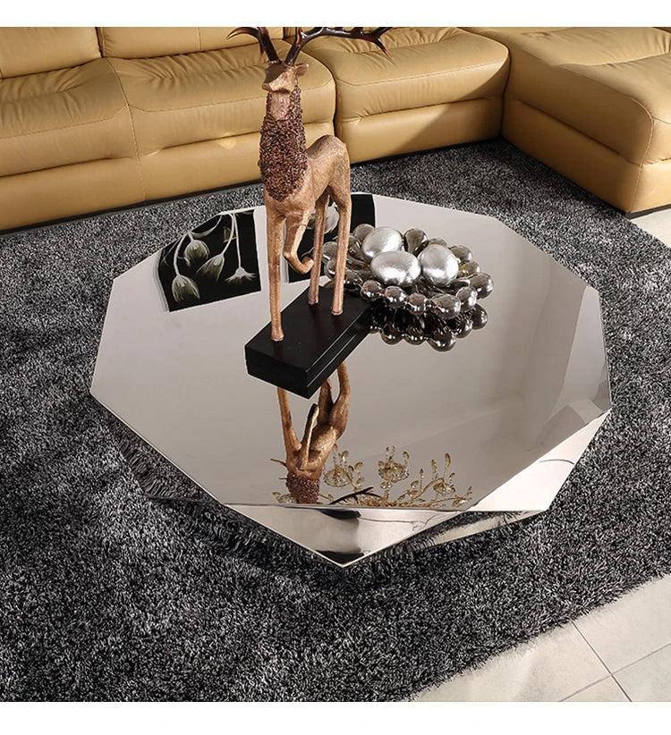 Diamond Shaped Coffee Table, Made of Stainless Steel Material, Suitable for Study Rooms, Bars, Hotels, Restaurants, and Offices