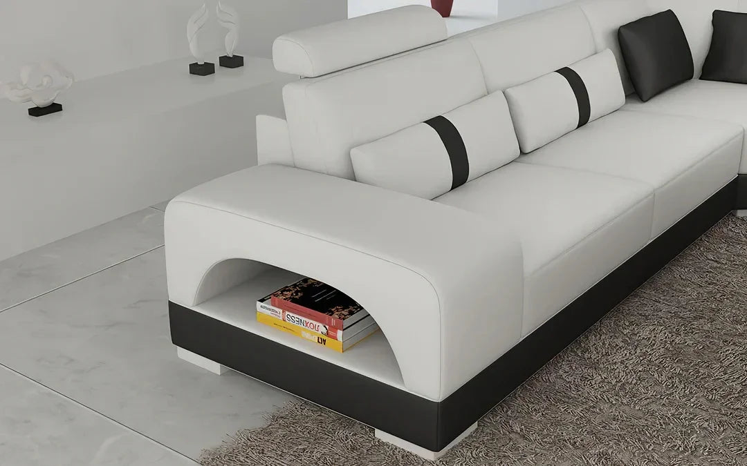 Nordic designer light luxury villa leather living room sofa high-end customized leisure hotel sofa combination