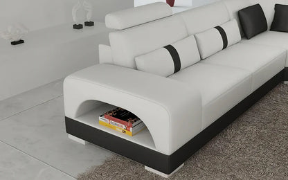 Nordic designer light luxury villa leather living room sofa high-end customized leisure hotel sofa combination