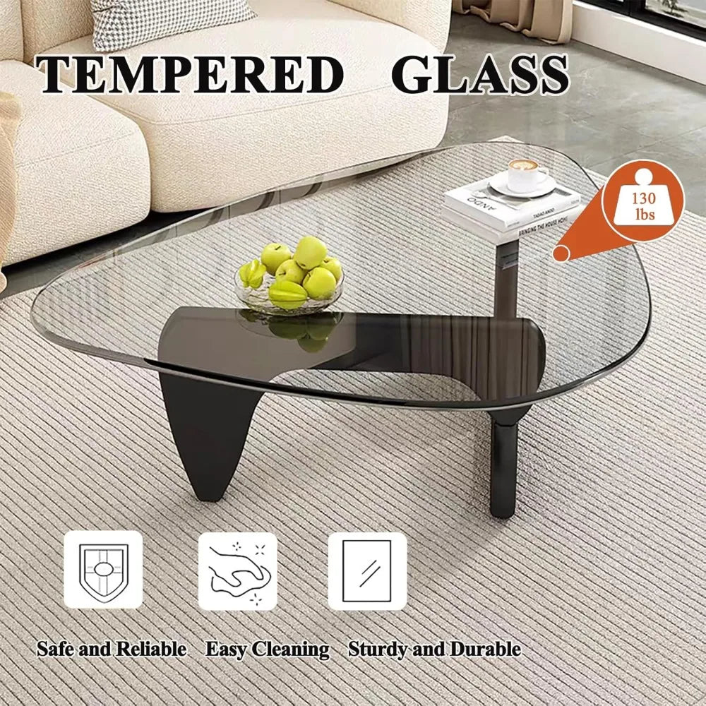 mid century modern glass coffee table for living room, small coffee tables, suitable for bedroom living room reception office ta