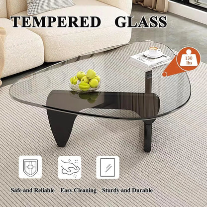 mid century modern glass coffee table for living room, small coffee tables, suitable for bedroom living room reception office ta