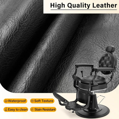 Heavy Duty Barber Chair for Barbershop,Reclining Salon Chair for Hair Stylist, 360° Swivel, Adjustable Footrest and Headrest