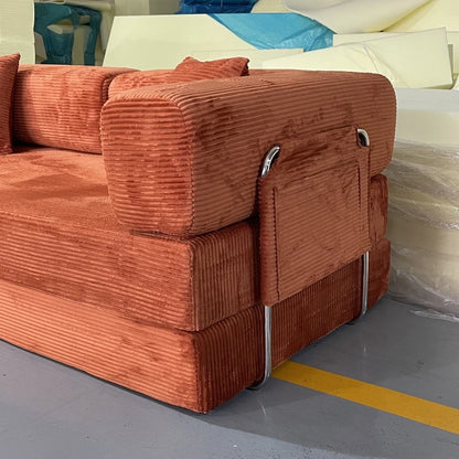 Compression Sofa, Teddy Sofa, Italian Simple Retro High-end Corduroy Living Room Sofa, Sofa Bed,Foldable, Removable and Washable