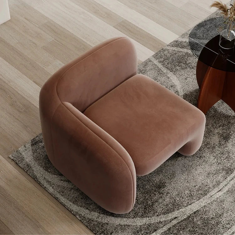 Luxury living room furniture Comfortable modern velvet cream lamb chair