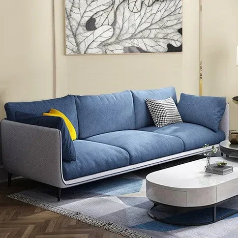 Nordic modern and simple, fabric sofa living room double, three combination small apartment light luxury Internet