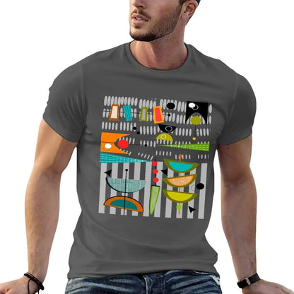 man cotton Modern shirt men Mid-century T-Shirt shirt 100% graphic #55 luxury t t brand Abstract