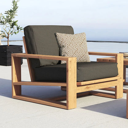 For Outdoor teak sofa set Modern simple weatherproof fabric Waterproof open-air villa courtyard garden furniture