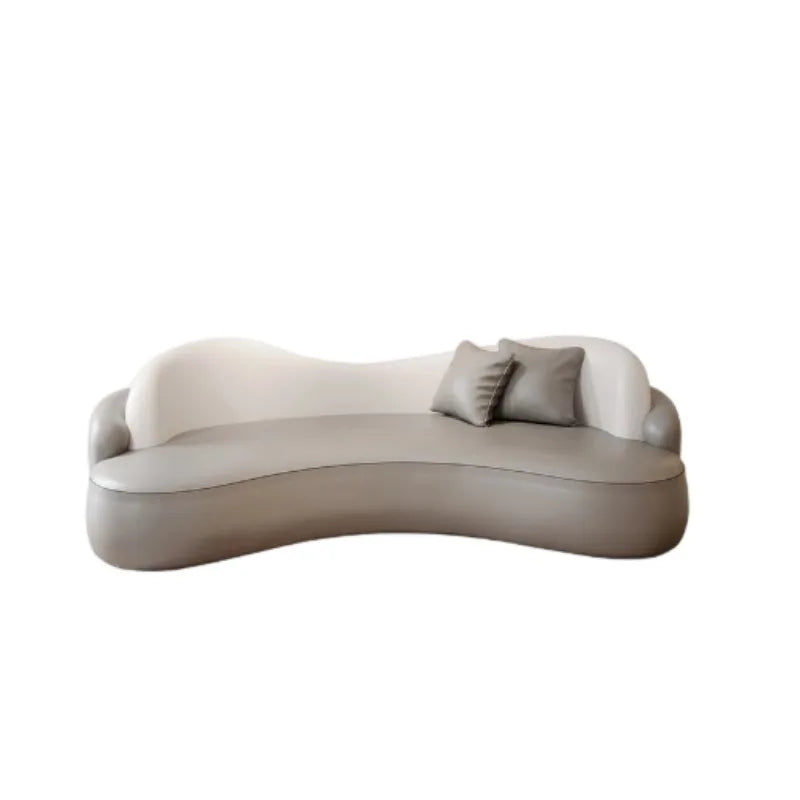 Curved special-shaped leather art sofa Internet celebrity beauty salon clothing store rest area