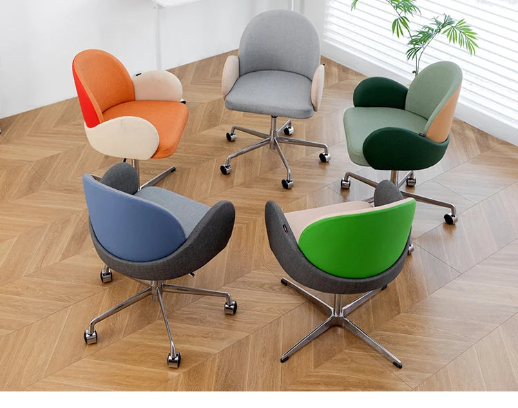 Roller Armrest Office Chair Yellow Soft Modern Study High Swivel Office Chair Ergonomic Relaxing Silla De Escritorio Furniture