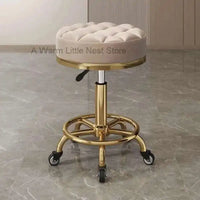 Barber Nail Salon Chair Swivel Wheels Rotating Salon Hair Stylist Barbershop Equipment Furniture Professional Rolling Silla