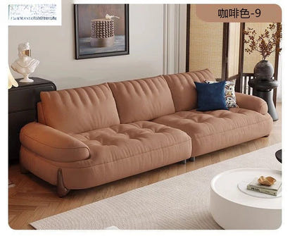 Cream style fabric sofa, modern light luxury living room small apartment sofa, cat claw cloth