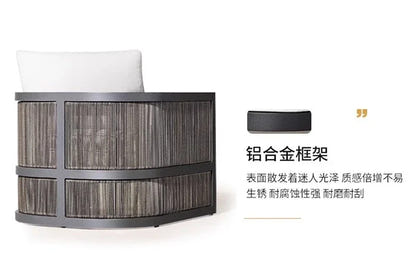 Outdoor villa courtyard sofa high-end teak sofa furniture combination hotel homestay waterproof