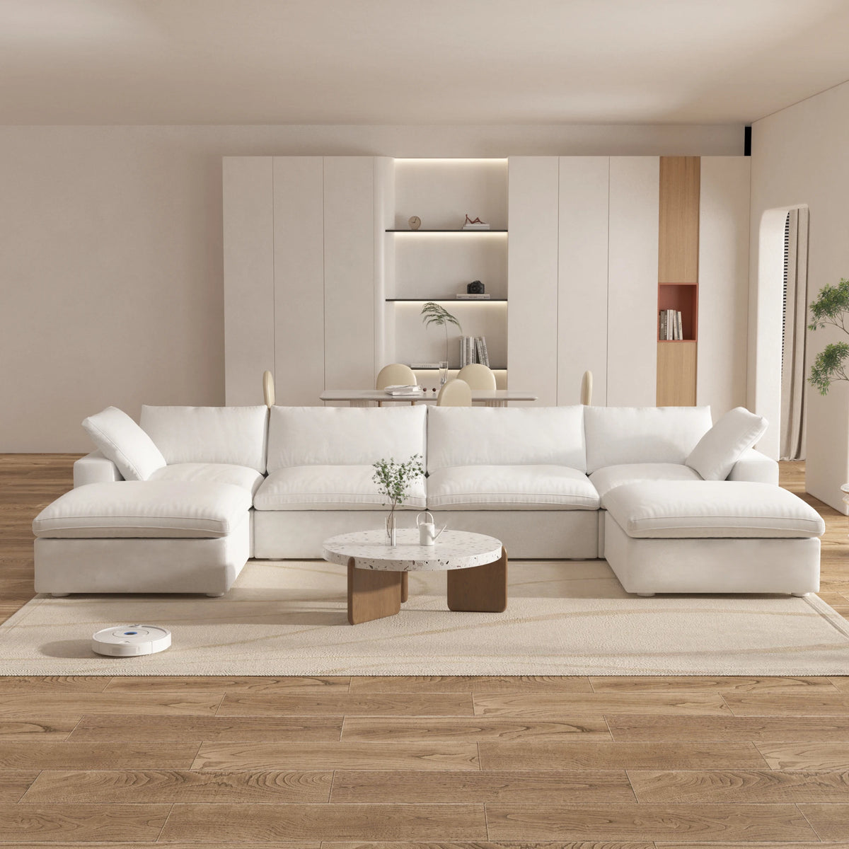 Cloud Modular Sectional Sofa with 2 Storage Ottomans 160.6