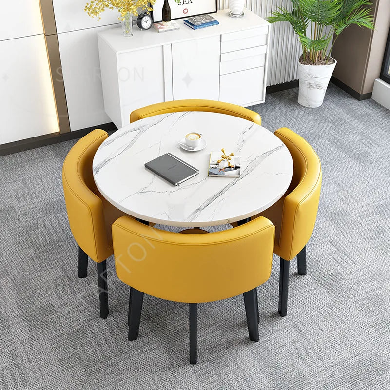 home dining table, Modern simple dining table, apartment rental room, leisure negotiation, reception table and chair combination