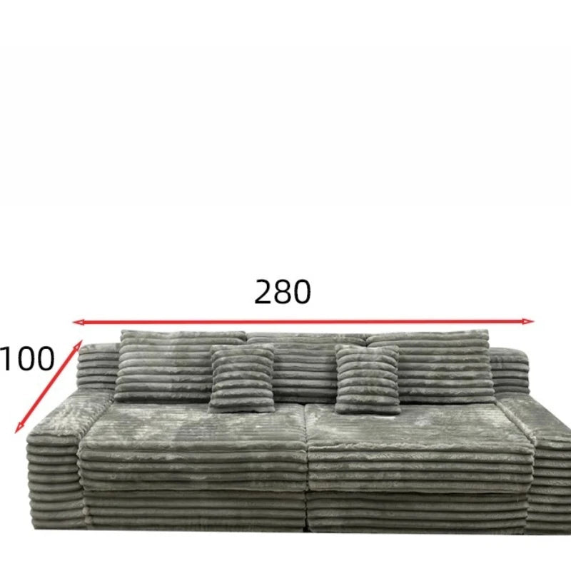 Living Room Compressed Sofa Bedroom Straight Row Cloth Modern Folding Sofa Sponge Bed Multifunctional Lazy Lounges Furniture