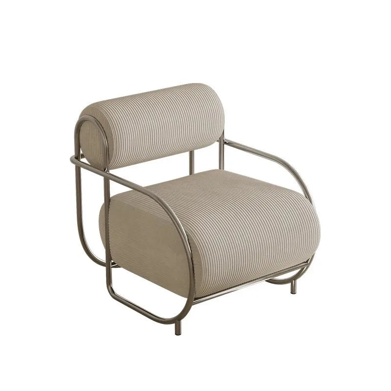 Antique Designer Single Sofa Chair Modern Simple Creative Leisure Chair Living Room Balcony Stainless Steel Leisure Chair