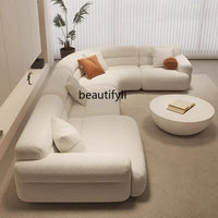 yA38 Italian minimalist corner large arc fabric combination sofa modern beauty salon size apartment